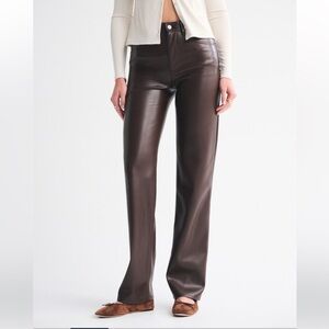 Abercrombie and Fitch High Rise 90s Relaxed Vegan Leather Pant, Curve Love 30L